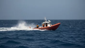 En redningsbåt på havet