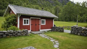 En stor tre-dør med jernhengsler og en tre-håndtak, satt i en steinmur.