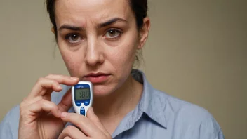 En person som sjekker blodglukosenivået sitt med en glukometer.