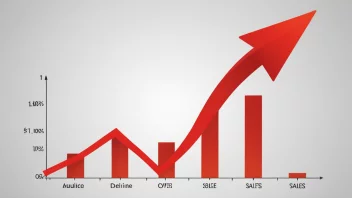 En graf som viser en reduksjonsperiode med en nedadgående trend.