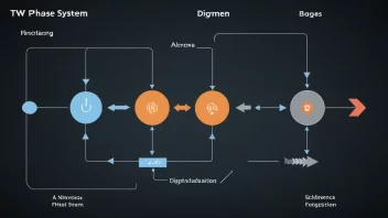 Et tofasesystem med piler og diagrammer som viser de forskjellige stadiene i prosessen.