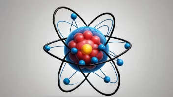 Et oksygenatom med sine protoner, nøytroner og elektroner.