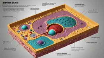 En illustrasjon av en overflatecelle, som viser dens struktur og funksjon.