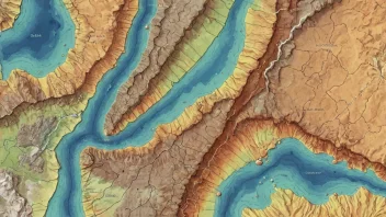 Et geologisk kart som viser områder med lave mineralavsetninger.