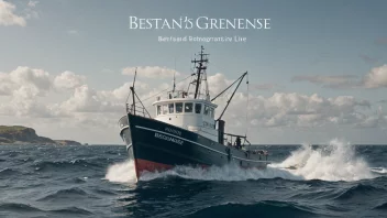 Et bilde som viser en fiskebåt nær en grenselinje i havet, som illustrerer begrepet bestandsgrense.