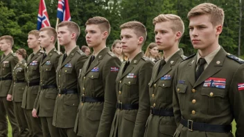 Unge mennesker i militæruniform