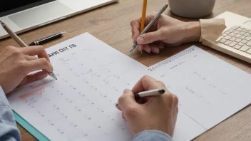 En person som planlegger for fremtiden med en kalender og en gjøremålsliste.