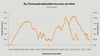 En graf som viser en svingning i inntekten over tid