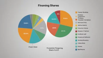 Et bilde av en kakediagram med ulike fargede skiver som representerer forskjellige finansieringsandeler.