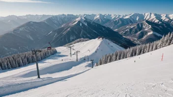 Et vintersportsanlegg med en skitrekk og snødekte bakker.