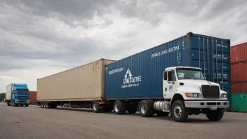 En transportcontainer som fraktes av en lastebil