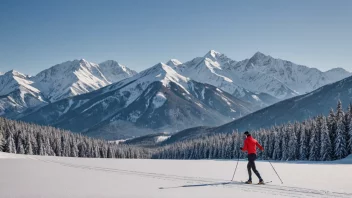 En person som nyter den vakre vinterlandskapet mens han går på ski.