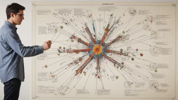 En person studerer en kompleks diagram som representerer en forklaringsoversikt.