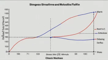 En graf som viser sammenhengen mellom spenning og forlengelse, med en modul for elastisitet (stivhetsmodul) markert på grafen.