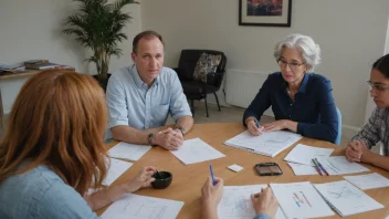 En gruppe mennesker som sitter rundt et bord og diskuterer og planlegger pedagogiske aktiviteter.