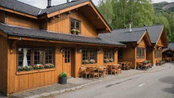 En varm og invitende bilde av en tradisjonell norsk restaurant.