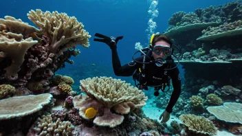 En scuba-dykker utforsker undervannsverdenen