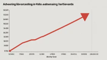 En graf som viser en nedgang i annonserevenu.