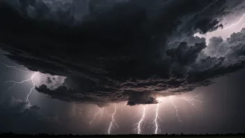 Et dramatisk bilde av en tordenstorm med lyn og torden