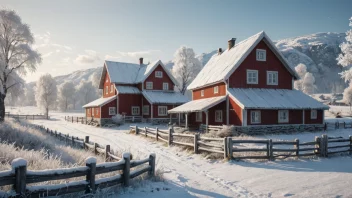 En norsk gård om vinteren