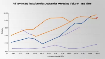 En graf som viser økningen i reklamevolum over tid