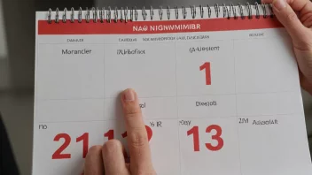 Et bilde som representerer et dagsnummer på norsk, med en person som holder en kalender.