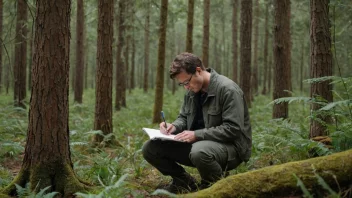 En person som forvalter viltressursene i en skog.