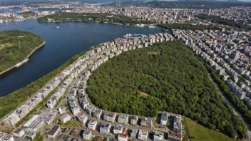 Flyfoto av Kollenområdet i Oslo