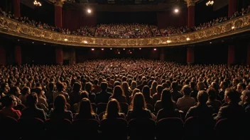 Et fullsatt teater med mennesker som ser på en forestilling