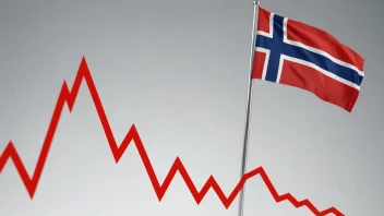 En finansiell graf som viser en stabiliserende trend, med et norsk flagg i bakgrunnen.