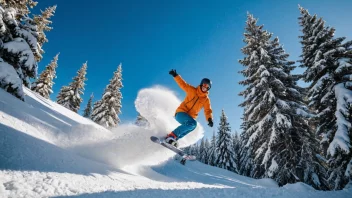 En snowboardkjører i aksjon, som nyter spenningen av å kjøre.