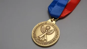 En medalje med et bånd, som symboliserer deltakelse og prestasjon.