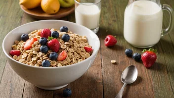 En næringsrik frokostbolle med fullkorn, melk og fersk frukt.