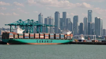 Et containerskip som er fast i en havn på grunn av en shippingkrise.