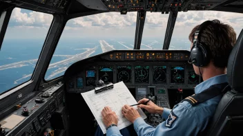 Et bilde av en pilot i en cockpit med en sjekkliste, som understreker viktigheten av luftbevissthet.