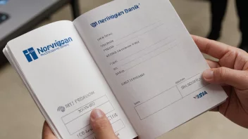 En person som holder en utbetalingsboks med et norsk banklogo på den