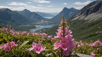 En fjellmynteplante med sine vakre blomster i rosa og lilla nyanser, som vokser i den steinete terrenget i et fjell.