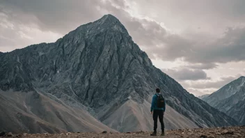 En person som står foran et fjell, symboliserer viljen til å ta på seg utfordringer.