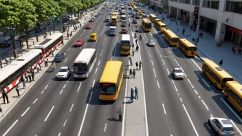 Et bilde som viser en godt organisert trafikkhåndtering, med kjøretøy og fotgjengere som beveger seg jevnt og trygt.