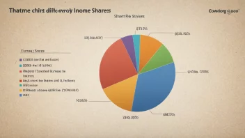 En kakediagram som viser ulike inntektsdeler