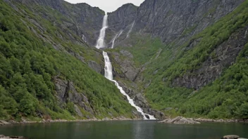 Et fredelig og majestetisk landskap av et norsk brattvannsområde