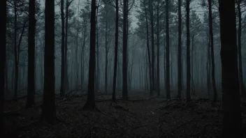 En skummel skog med en følelse av tap og tragedie.