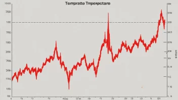 En graf som viser en plutselig og uventet økning i temperatur.