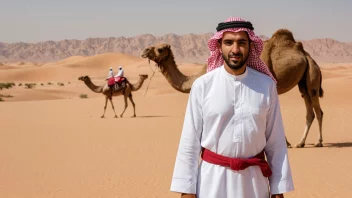 En tradisjonell arabisk mann i en ørkenlandskap.