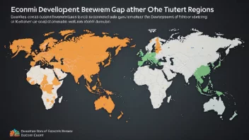 En graf som viser utviklingsgapet mellom ulike land eller regioner.