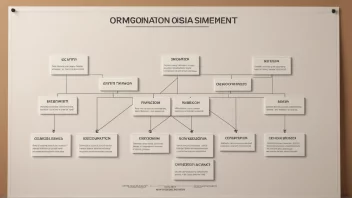 En illustrasjon av en organisasjonskart med et tydelig mål eller formål på toppen.