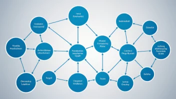 En illustrasjon av et flytdiagram som representerer flyten av informasjon gjennom en organisasjon.