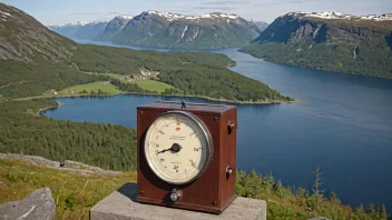 Et bilde av en gammel norsk måleenhet, landsmil, med et naturskjønt landskap i bakgrunnen.