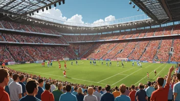 Et bilde av en fotballstadion med et banner som leser 'Vårtournament' på norsk.