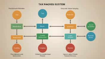 En illustrasjon av et skattesystem med ulike komponenter.